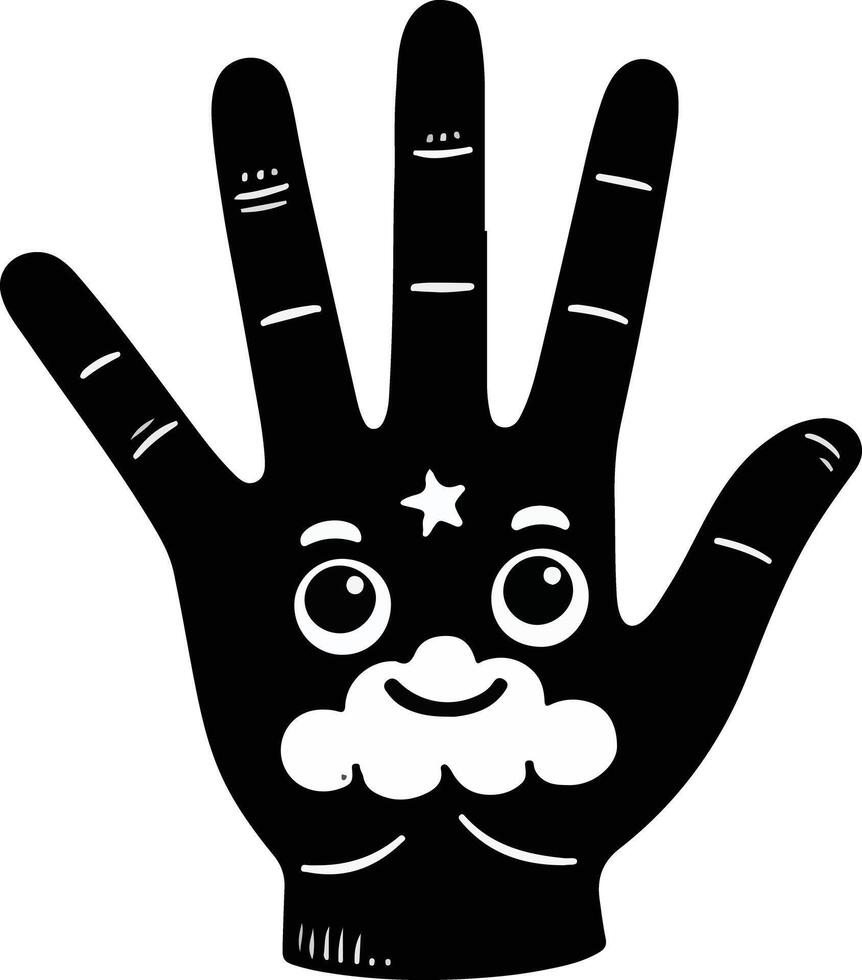 Hand drawn hand silhouette . vector