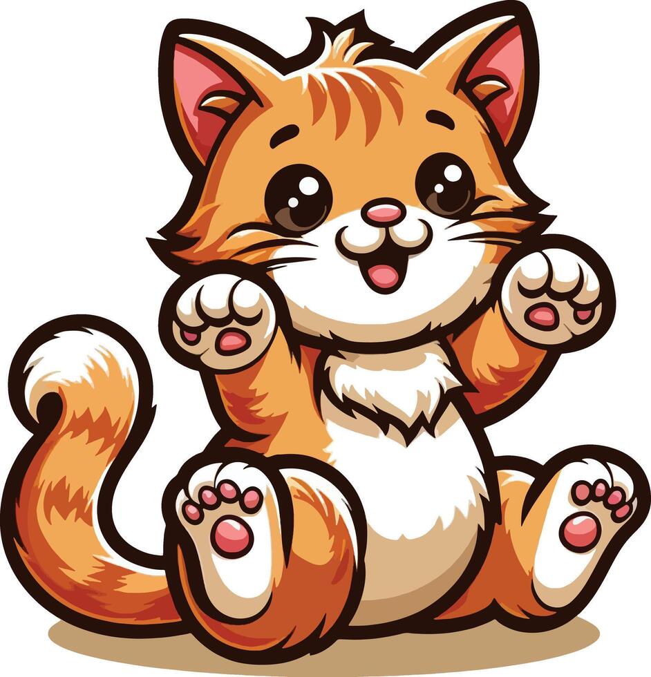 Cute Calico Cat Illustration vector