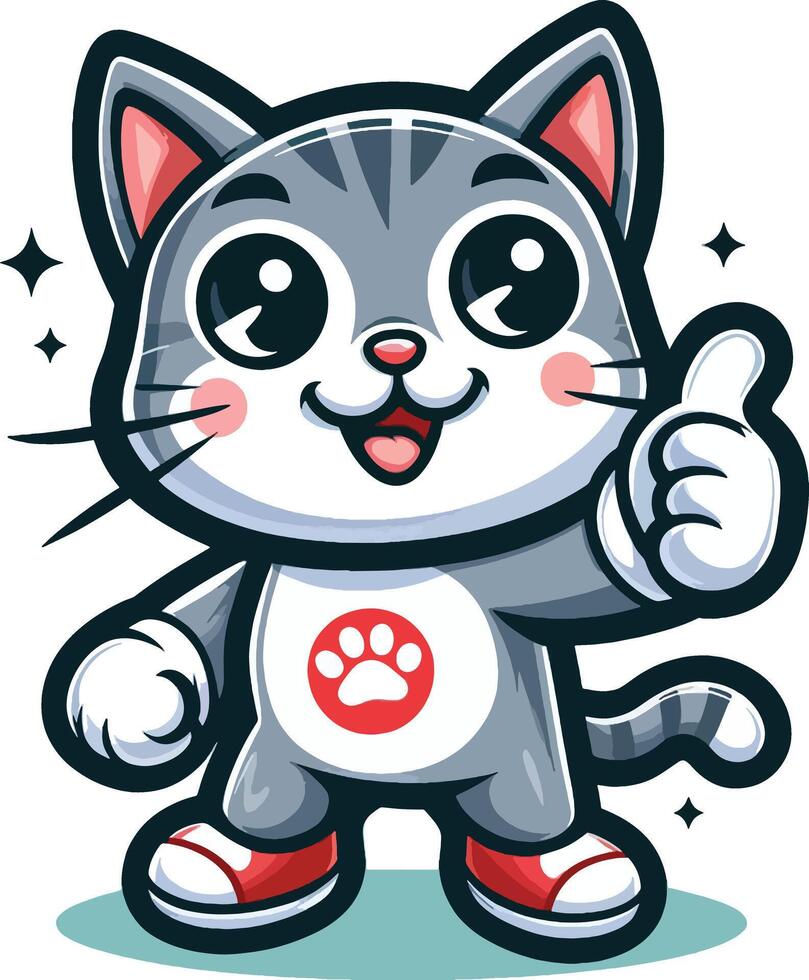 Cute cat cartoon style vector