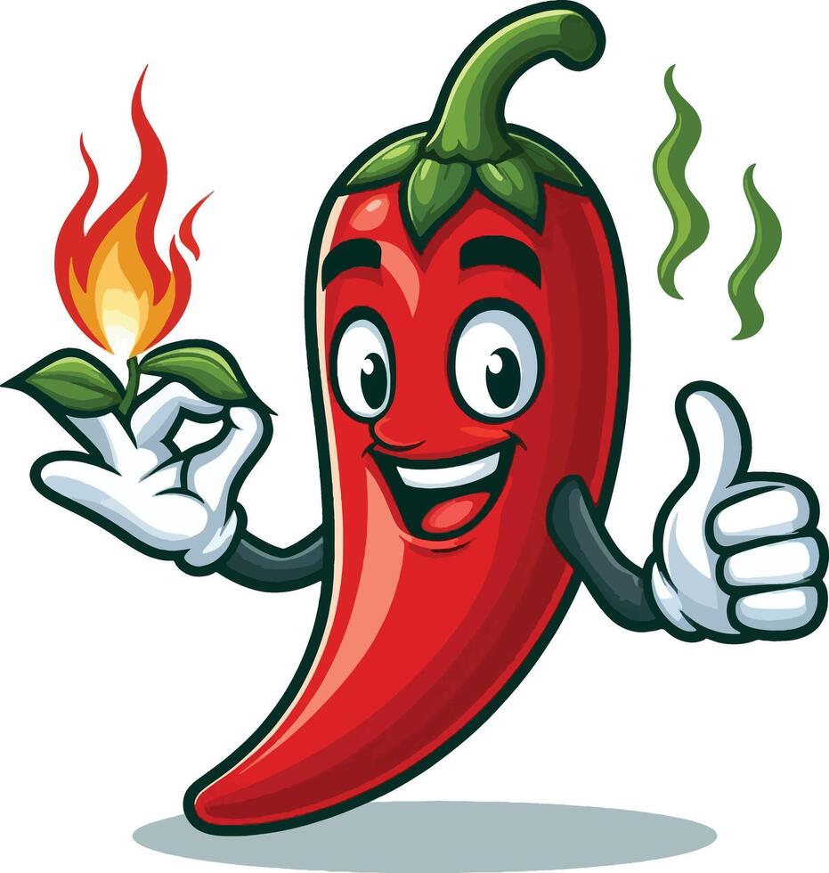 A red pepper with the word chili on it vector