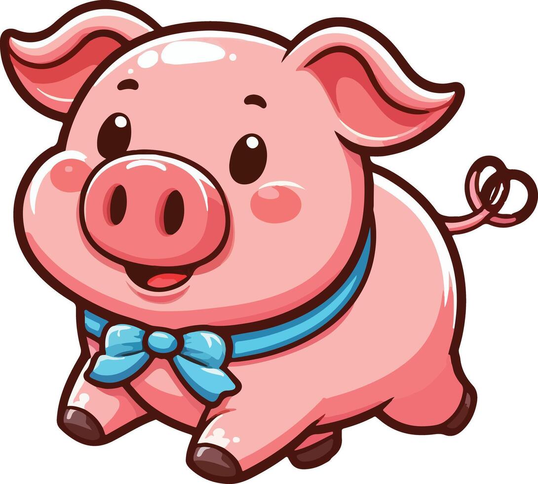 A drawing of a pig with a pig on it jump vector