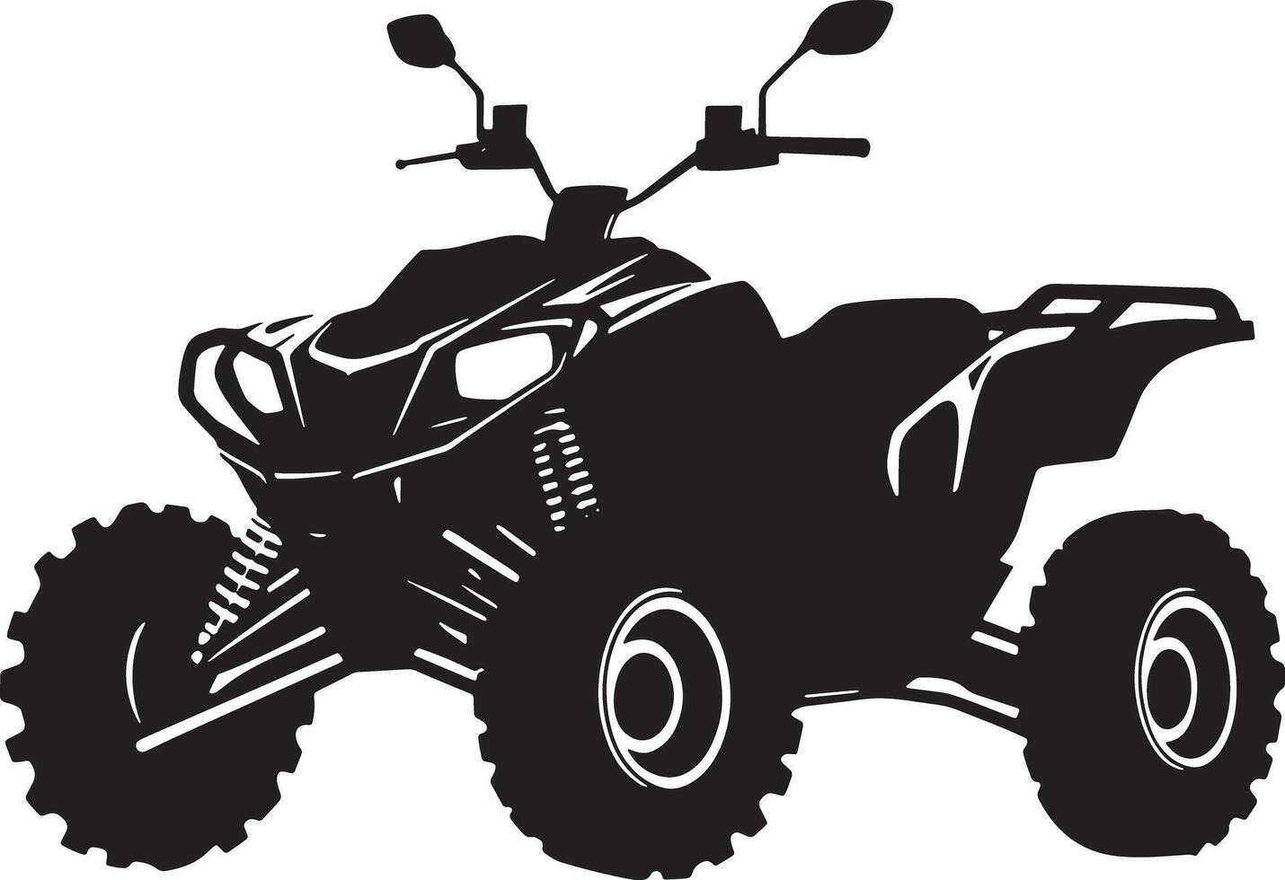 black in fourwheller ATV quad bike vector