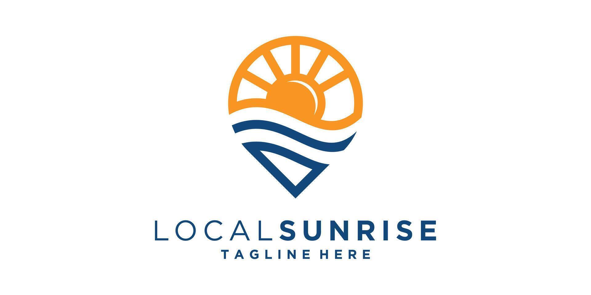 logo design pin,location,map,sunrise,summer,logo design ,symbol,icon,creative,idea. vector