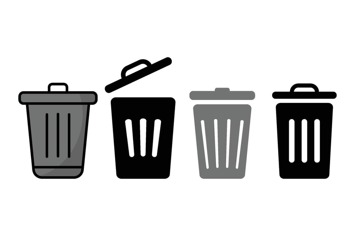 Trash bin icon logo design template isolated illustration vector