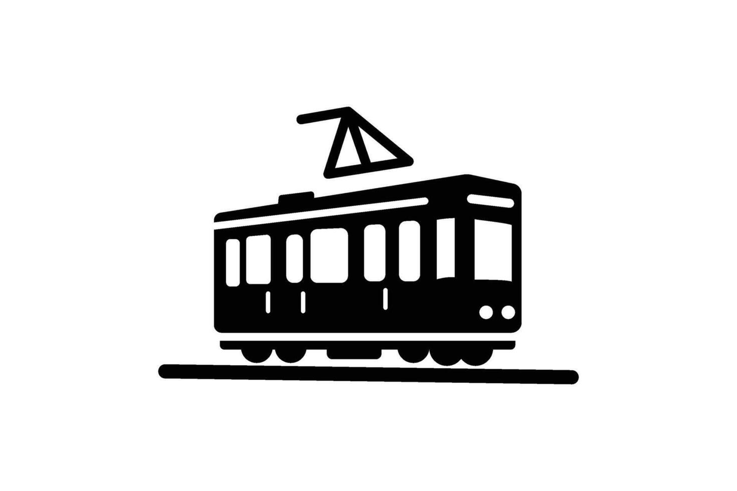 Tram icon logo design template isolated illustration vector