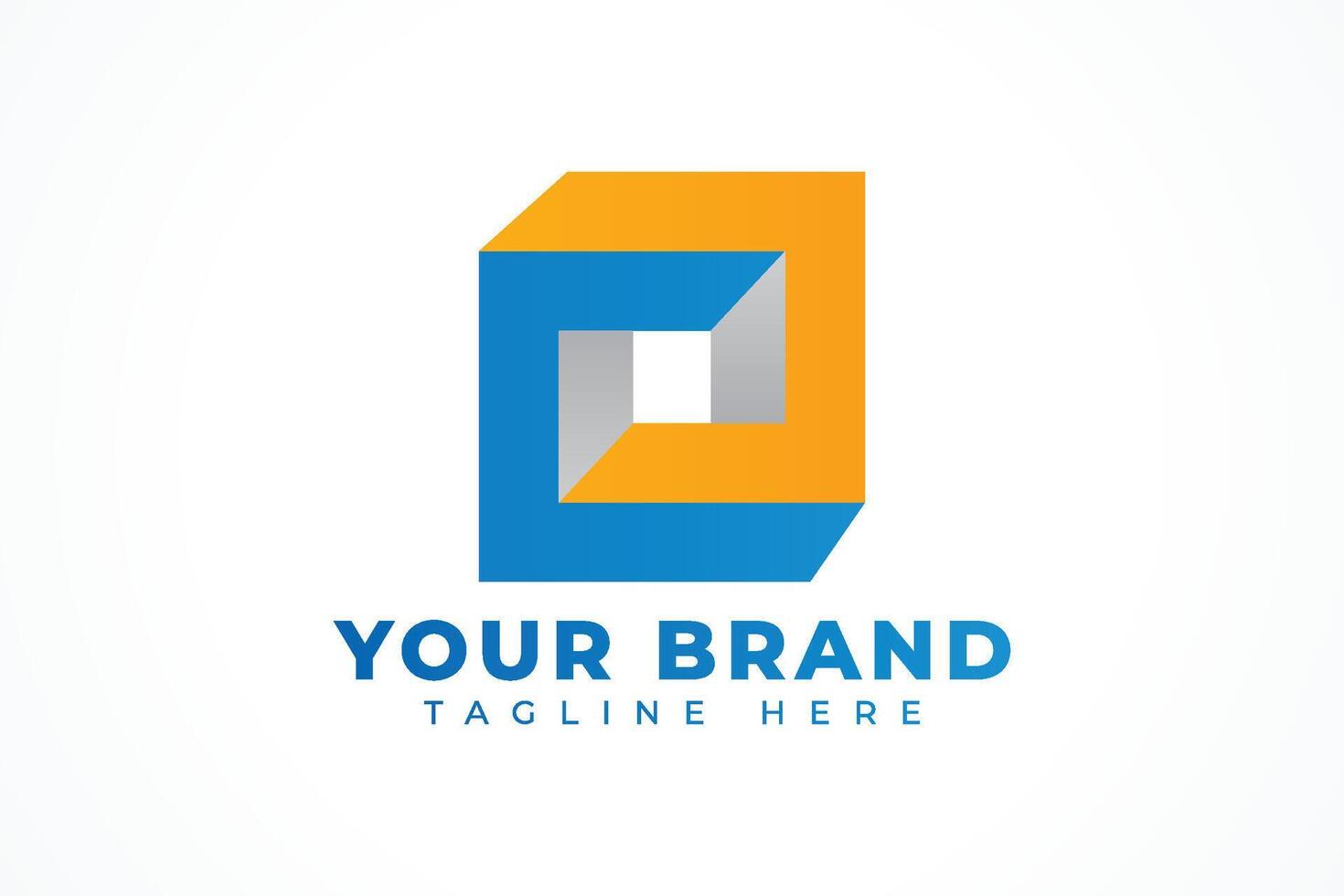 Square Connection Shapes Flat Logo Design Template vector