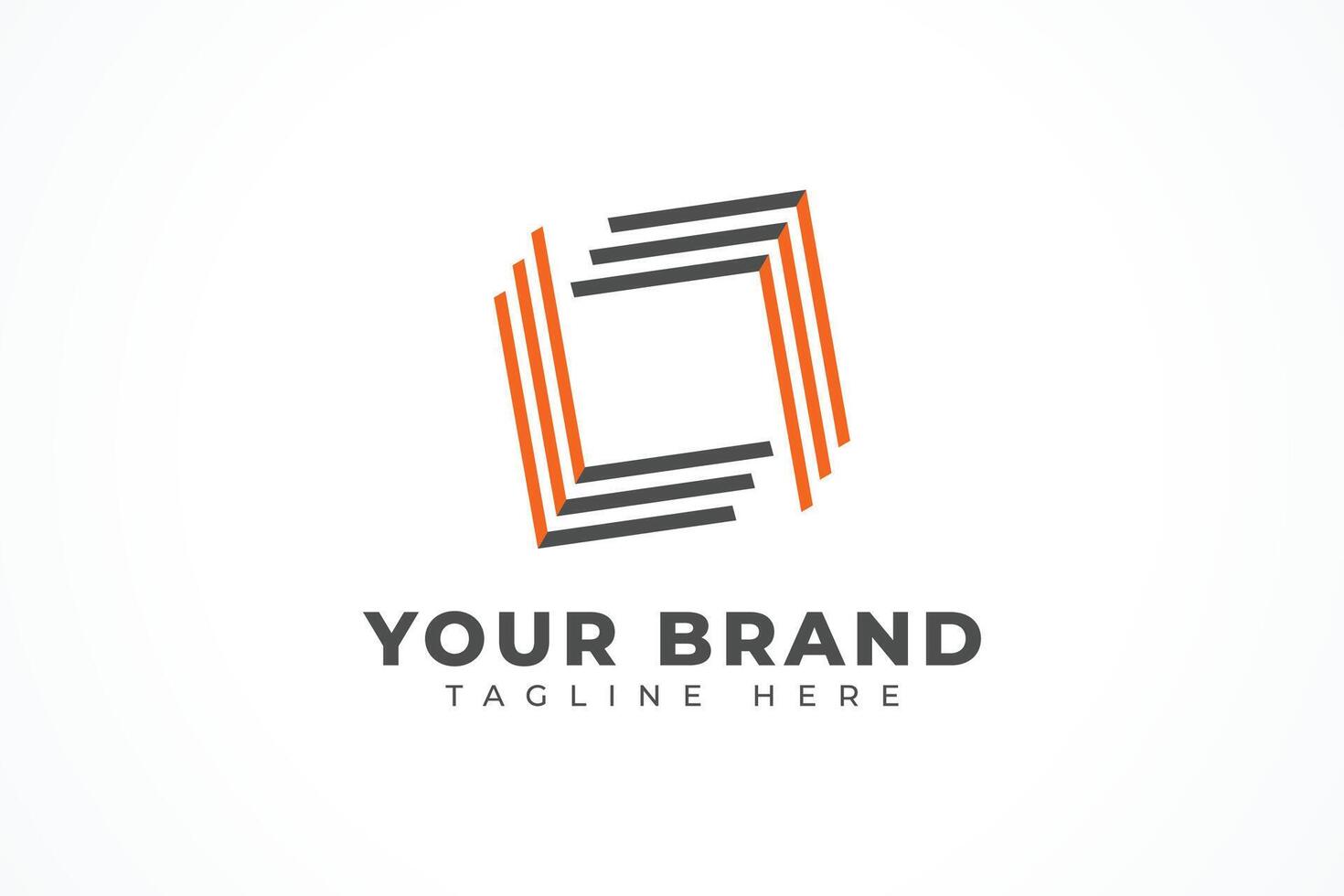 Abstract Square Lines Logo Design Template vector