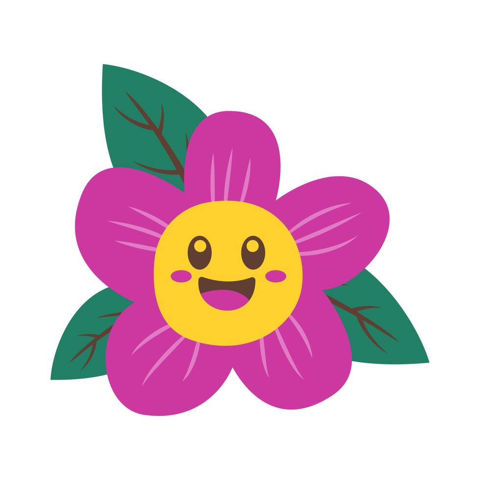 Cute Happy Smile Purple Sunflower Daisy Flower Floral in the Nature Park vector