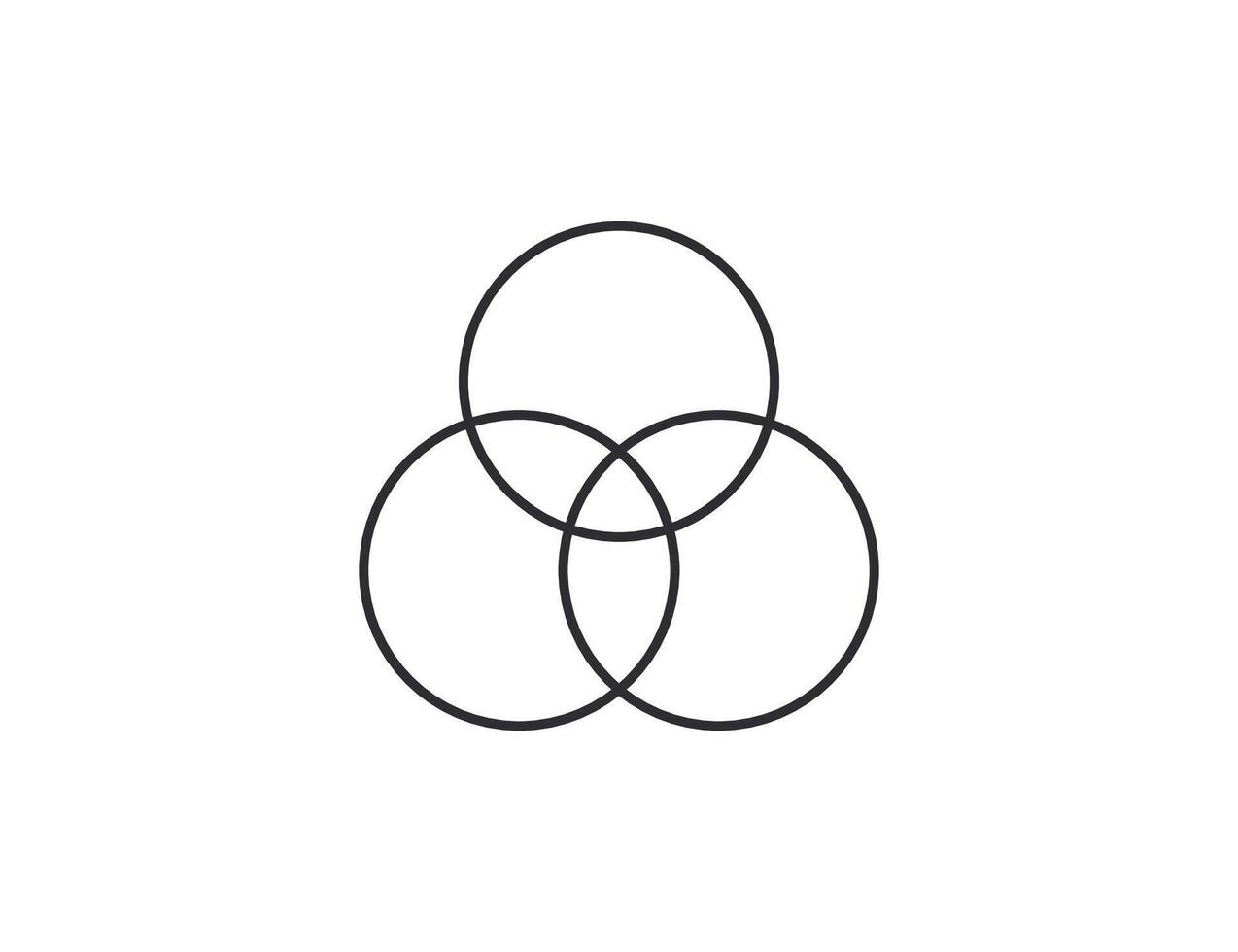 Venn diagram line icon. vector