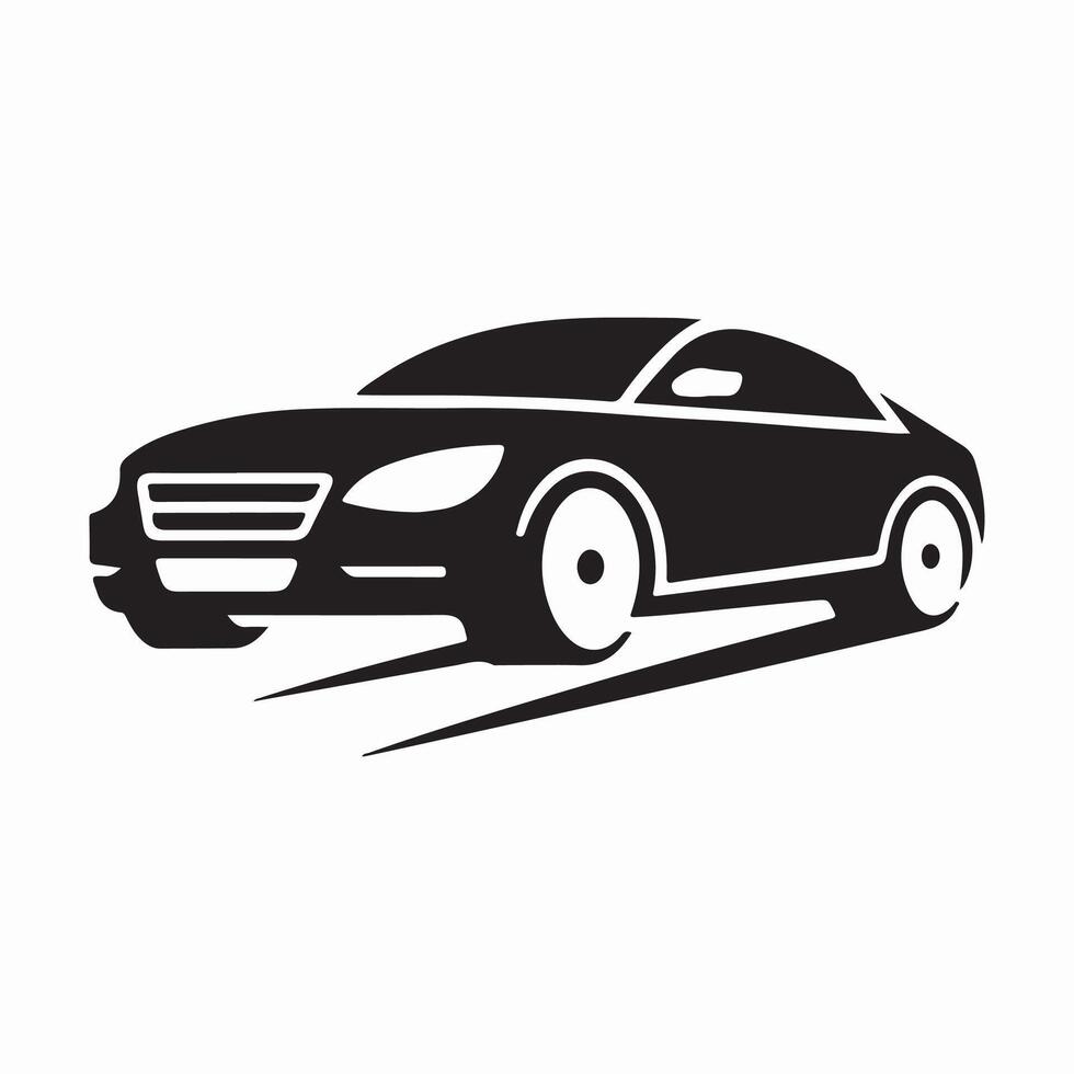 Minimalist Car Silhouette Icon on White Background vector