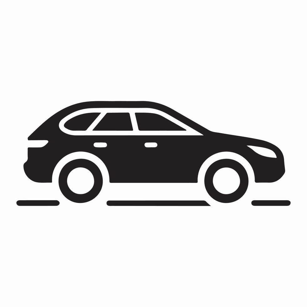 Minimalist Car Silhouette Icon on White Background vector