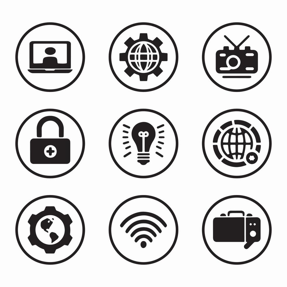 A communication icons set vector