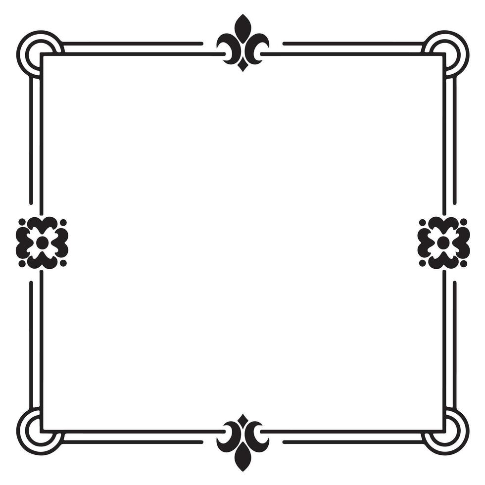 Border frame line decoration label simple line corner art deco vector