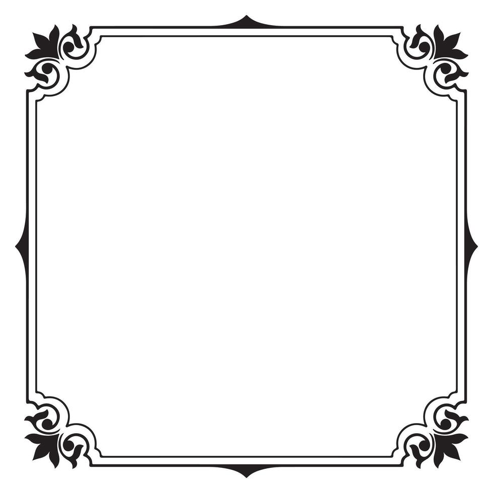 Border frame line decoration art simple line corner calligraphic vector
