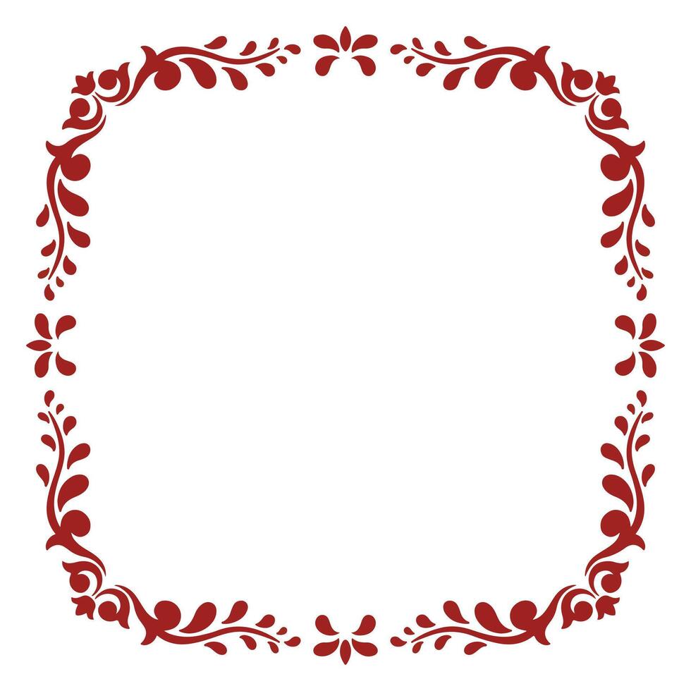 Beautiful round floral frame place for text Floral red border clip art vector