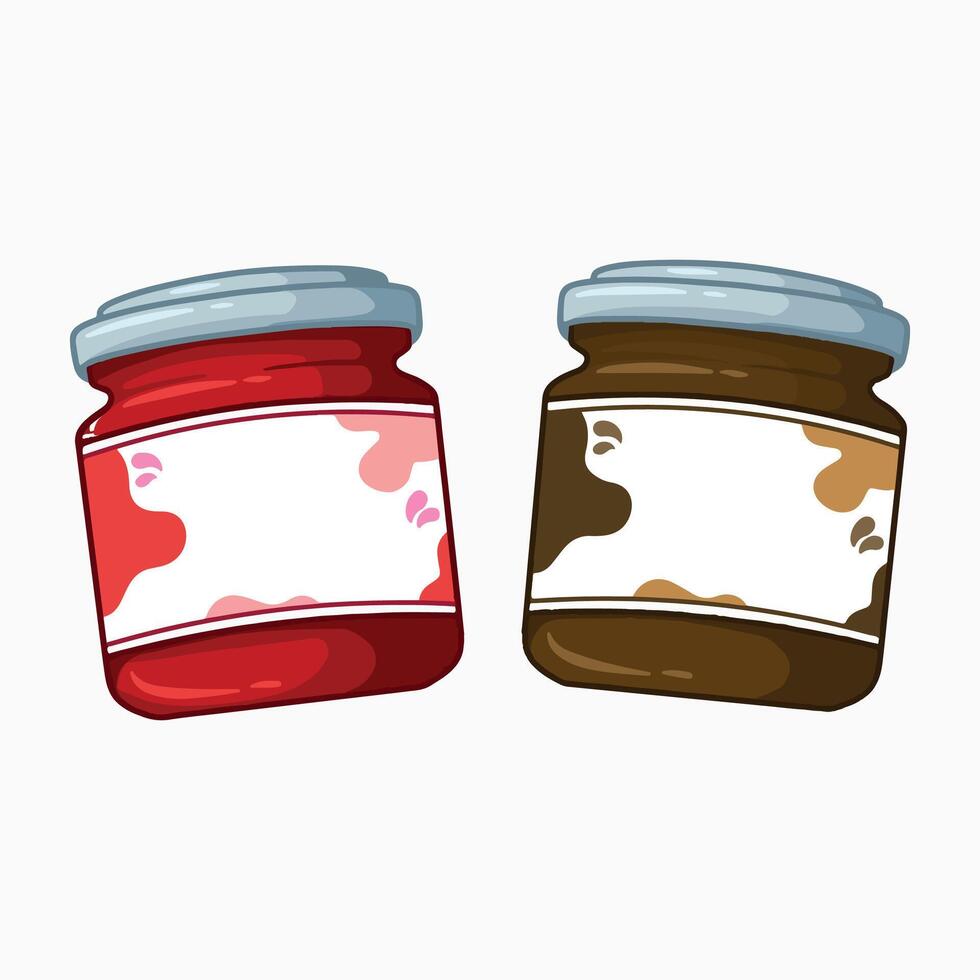 Jars of jam illustration isolated on a white background. vector