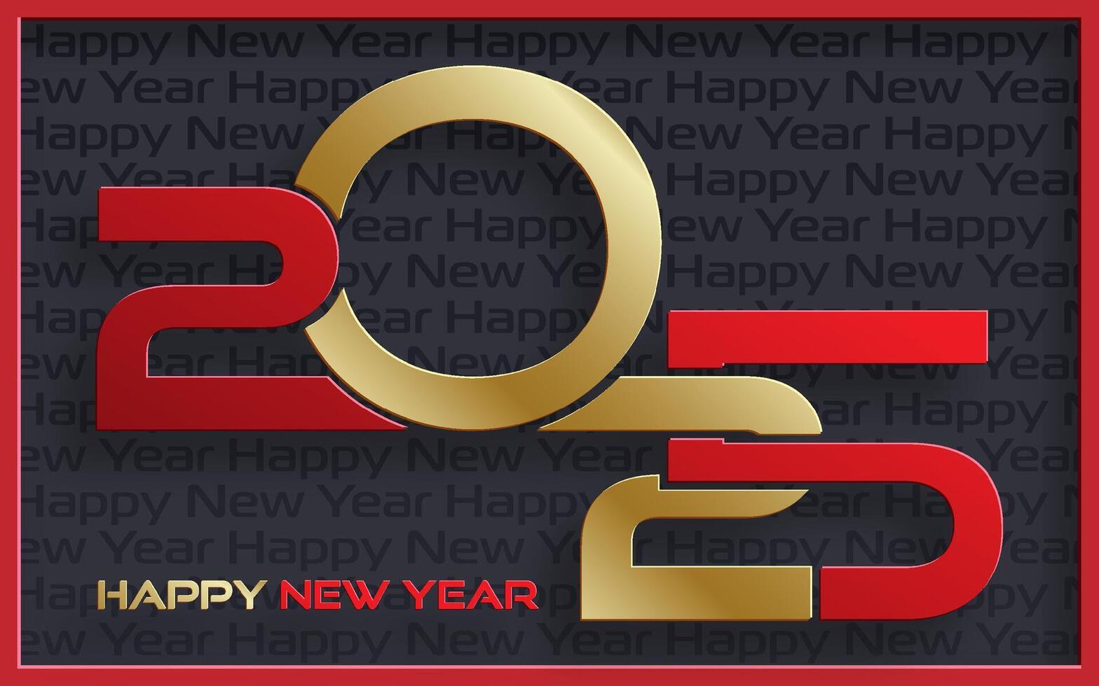 Happy New Year 2025, festive pattern on color background vector