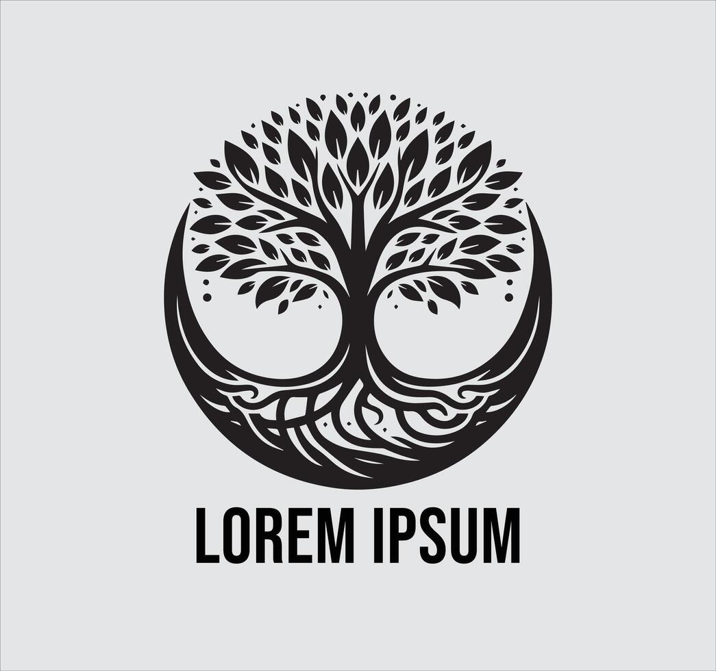 Tree of life logo design vector