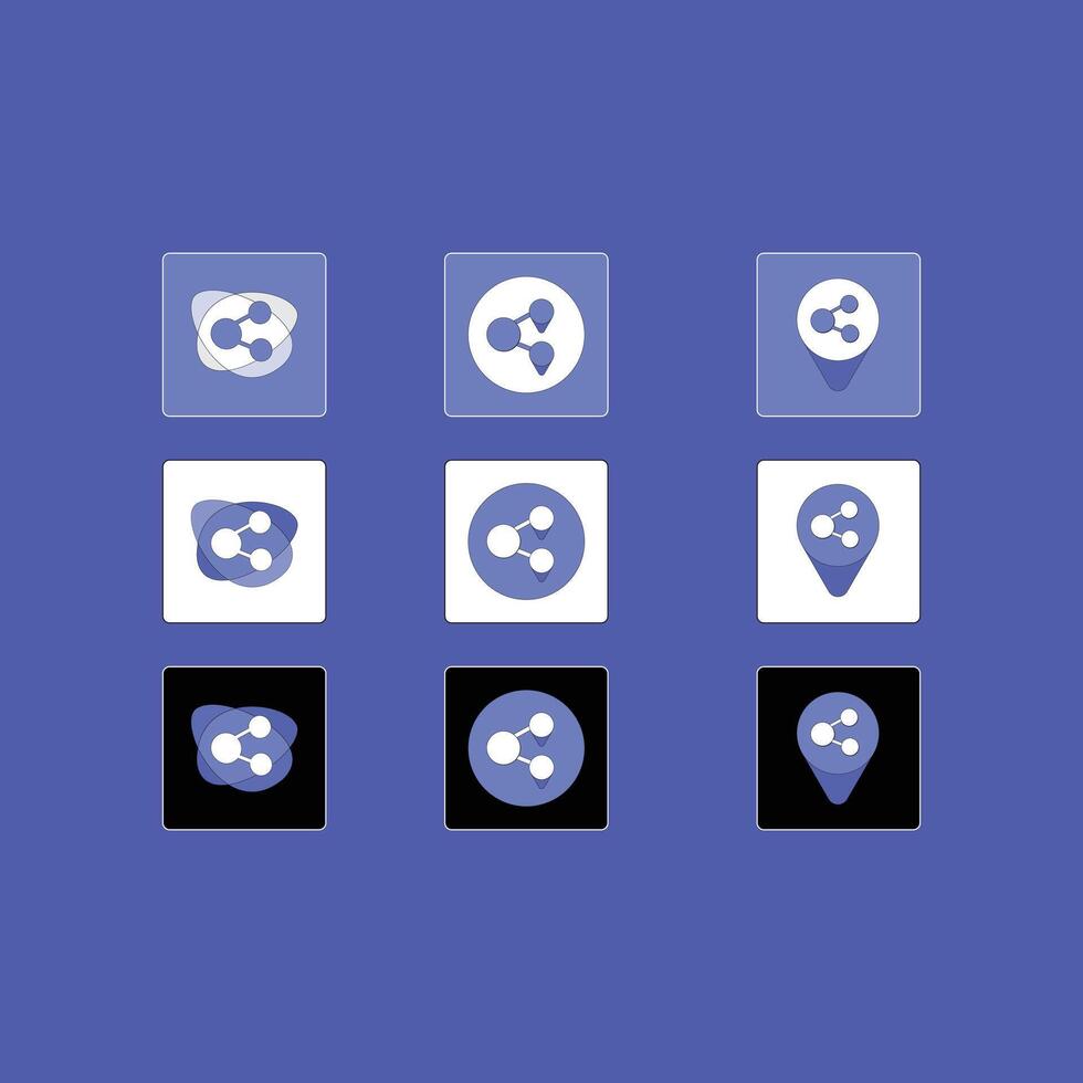 a set of icons for a social network vector