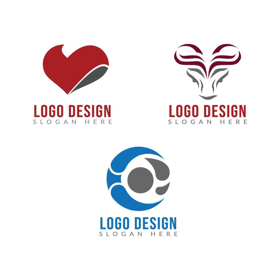 four different corporate logos design Template vector