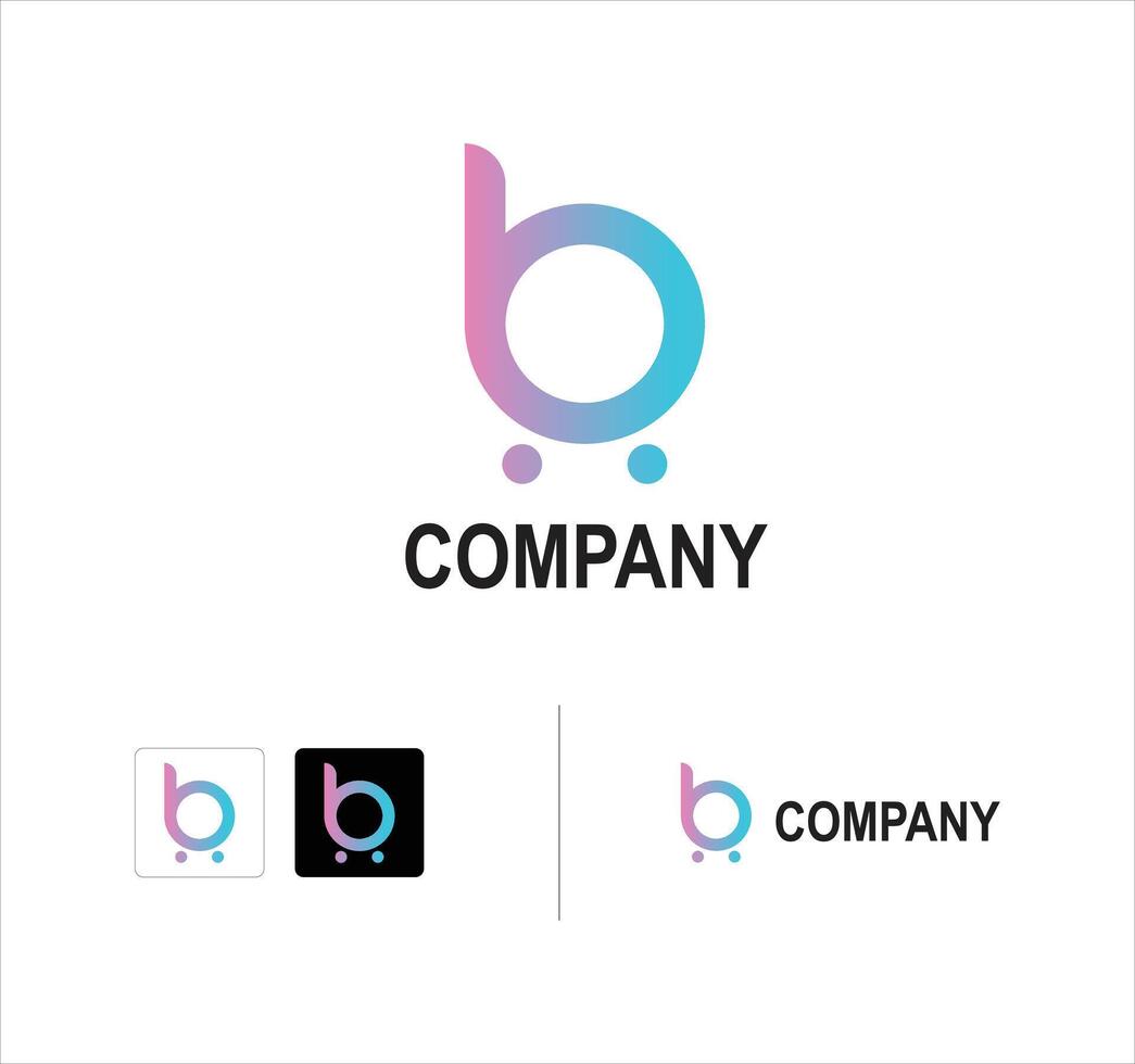b letter logo design template vector