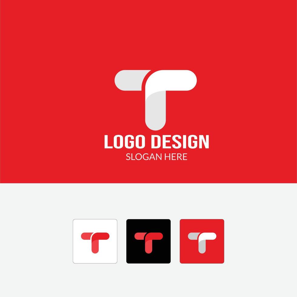 letter t logo design for a company vector