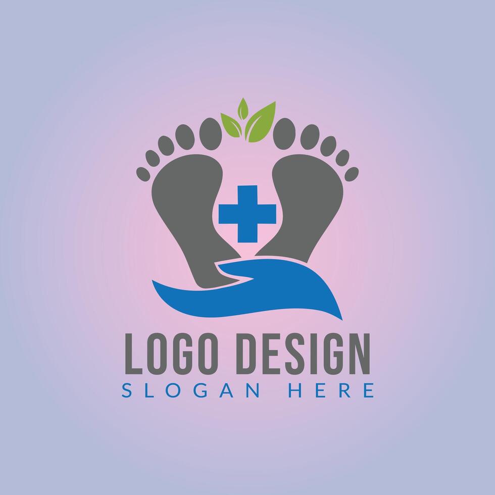 foot and hand logo design vector