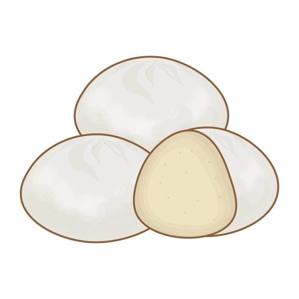 Illustration Logo Clipart Cartoon Mozzarella Cheese White Balls vector