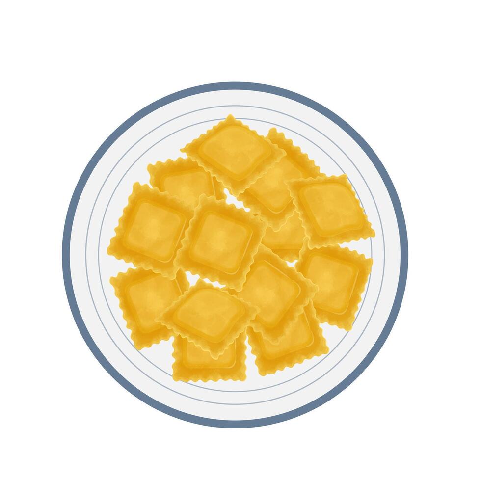 Illustration Logo Clipart Top View Ravioli vector