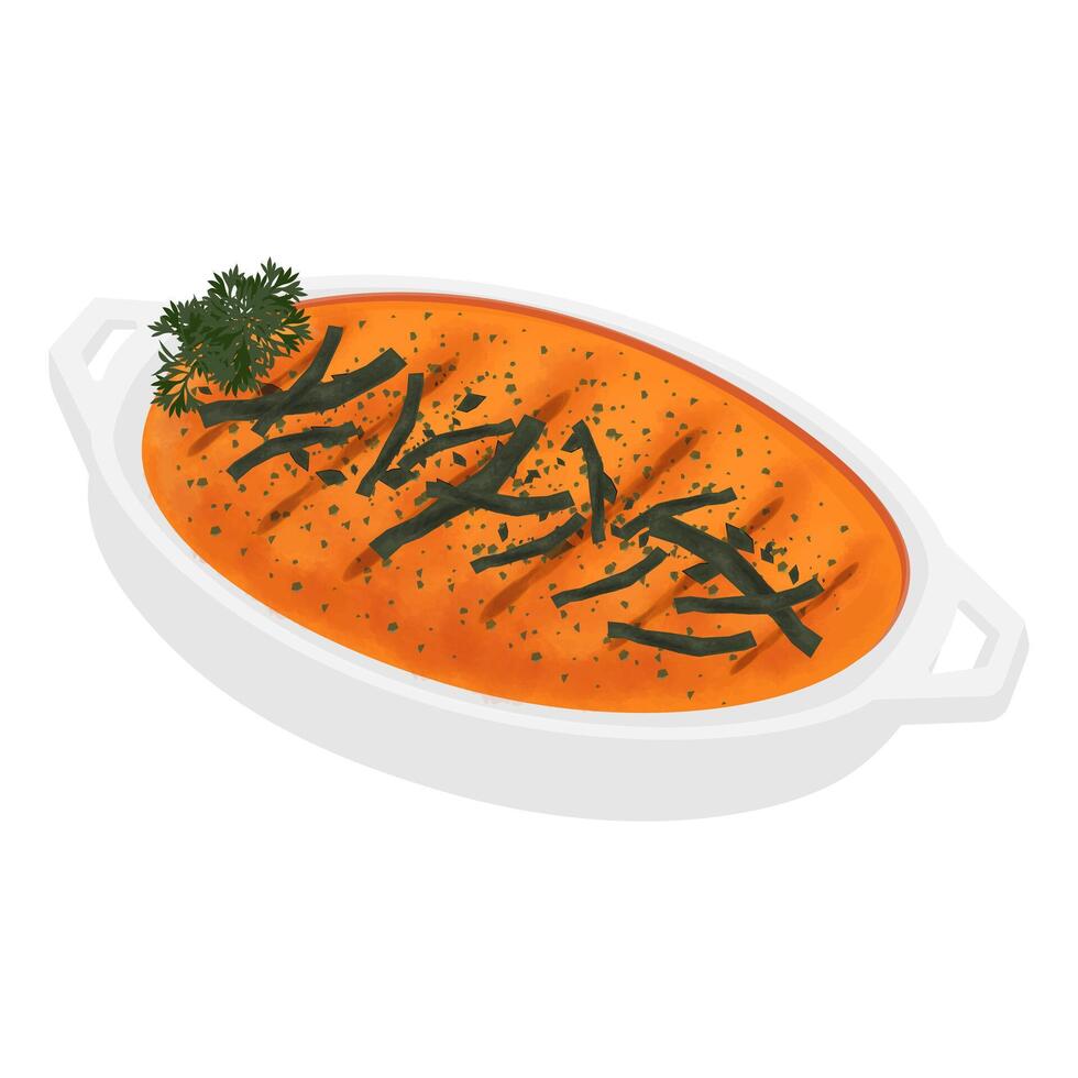 Illustration Logo Clipart Rice Japanese Mentai Sauce With Nori vector