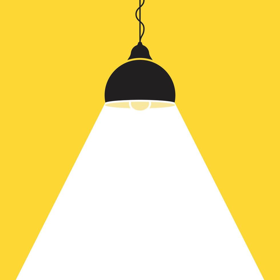 Lamp spotlight icon in flat style. Spotlight illustration on isolated background. Light bulb sign business concept. vector