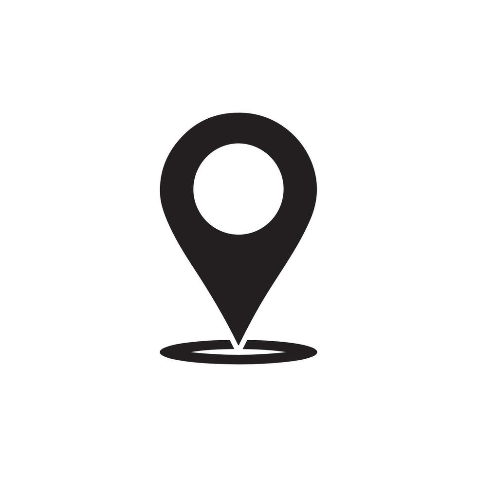 Design of a black location marker icon vector