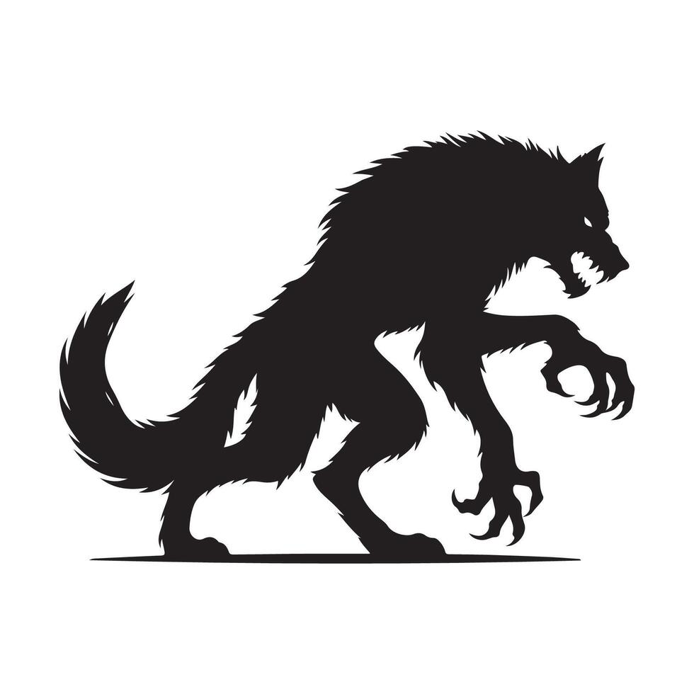 Serewolf silhouettes isolated on a white background vector