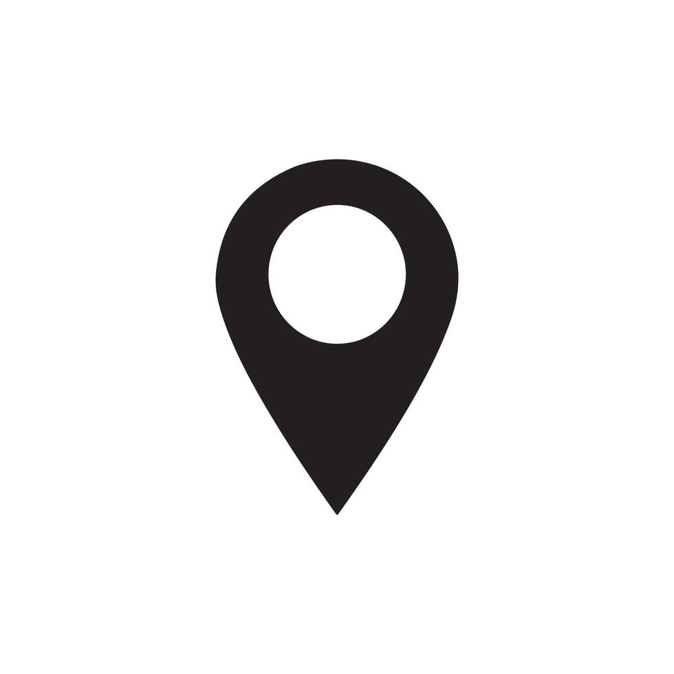 Location marker icon in black design vector