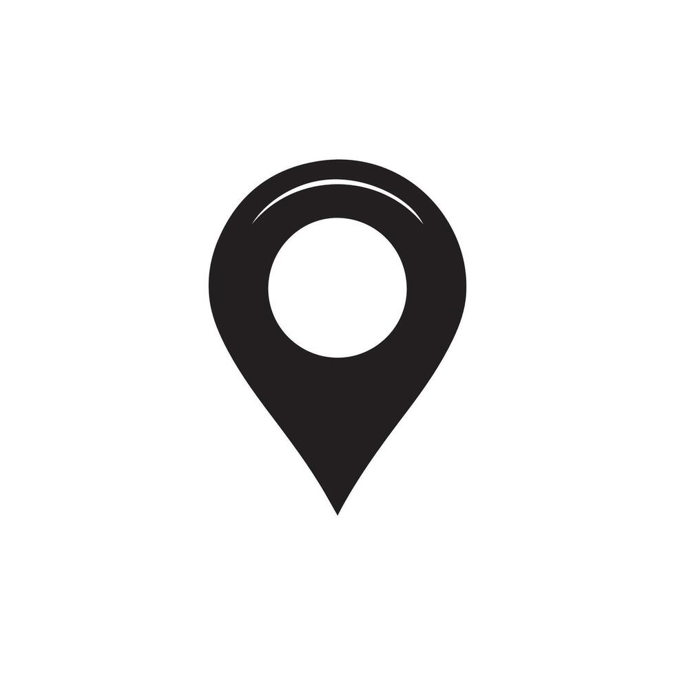 Black location marker icon vector