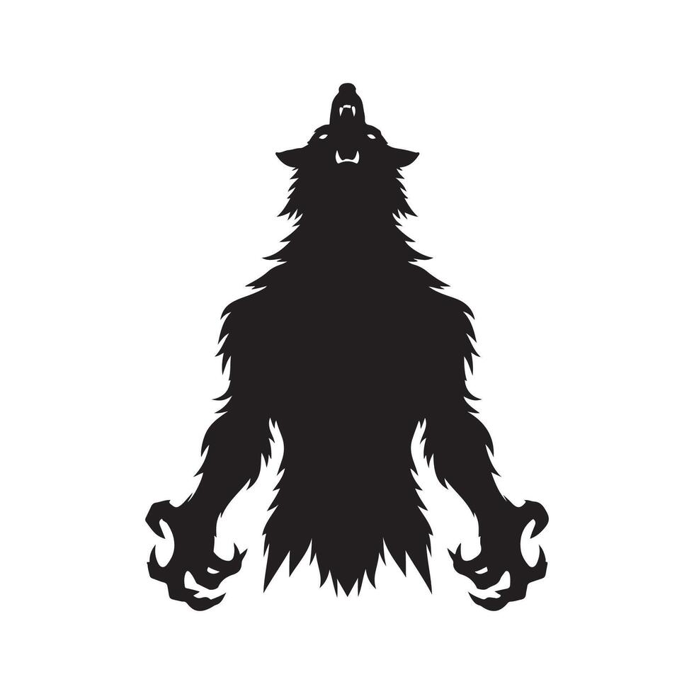Werewolf silhouette design art on a white background vector
