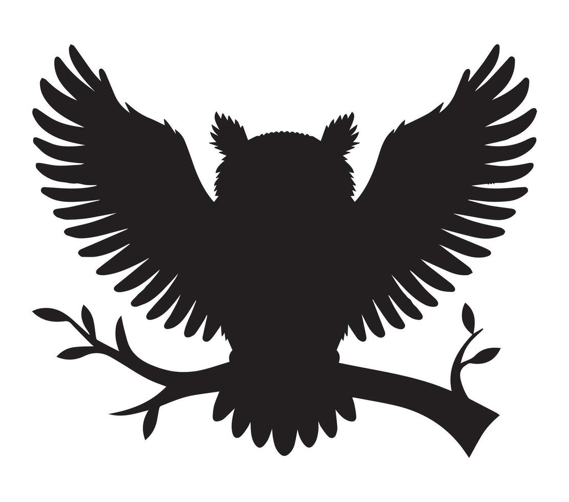 Silhouette of African Scops Owl against white backdrop vector