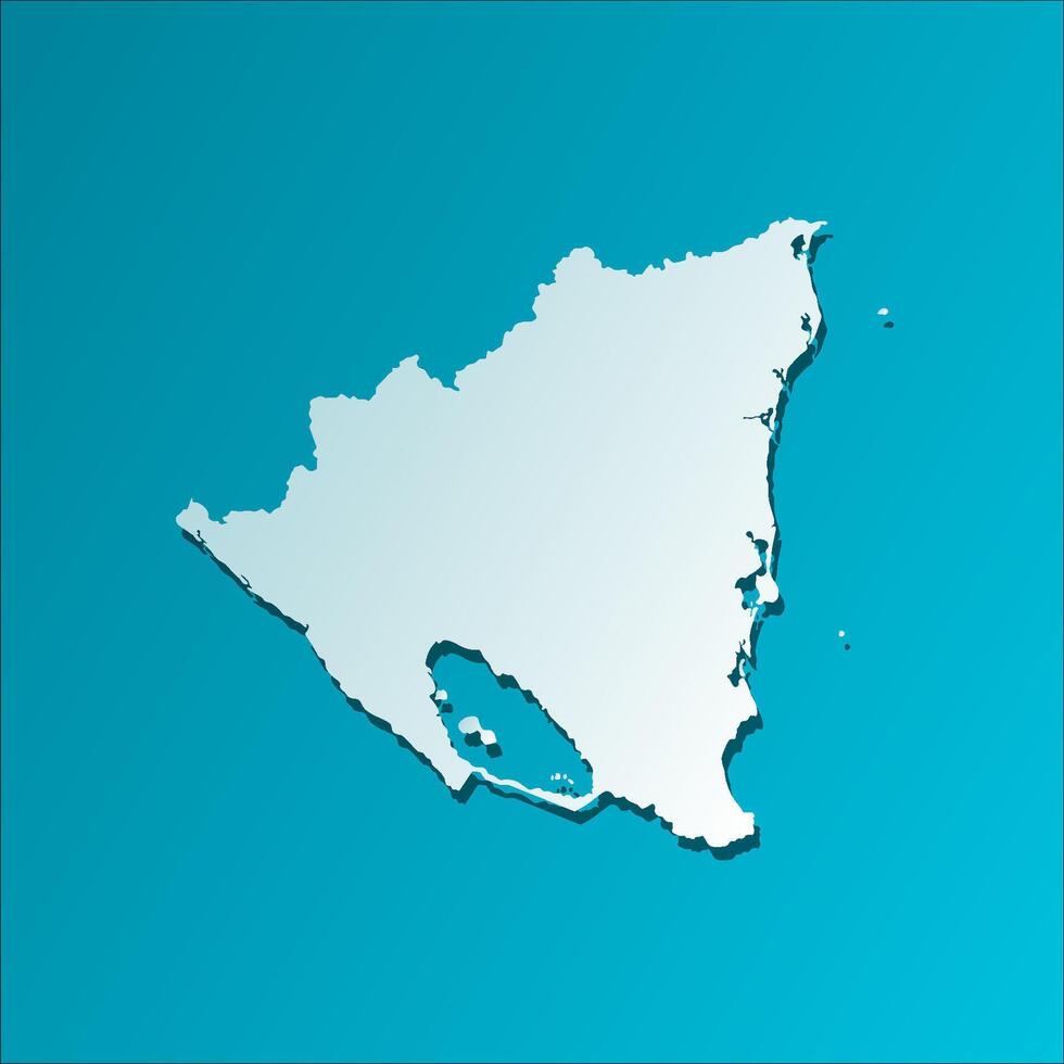isolated simplified illustration icon with blue silhouette of Nicaragua map. Dark blue background vector