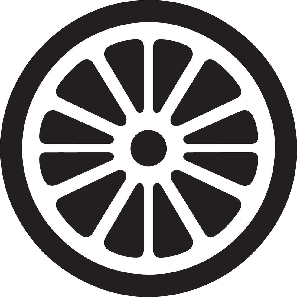 Silhouette icon of orange slice vector
