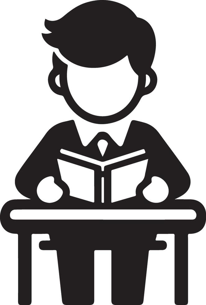 Student Silhouette Art, Icons vector