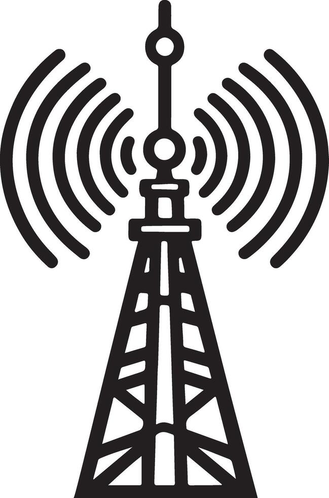 Wireless antenna tower vector