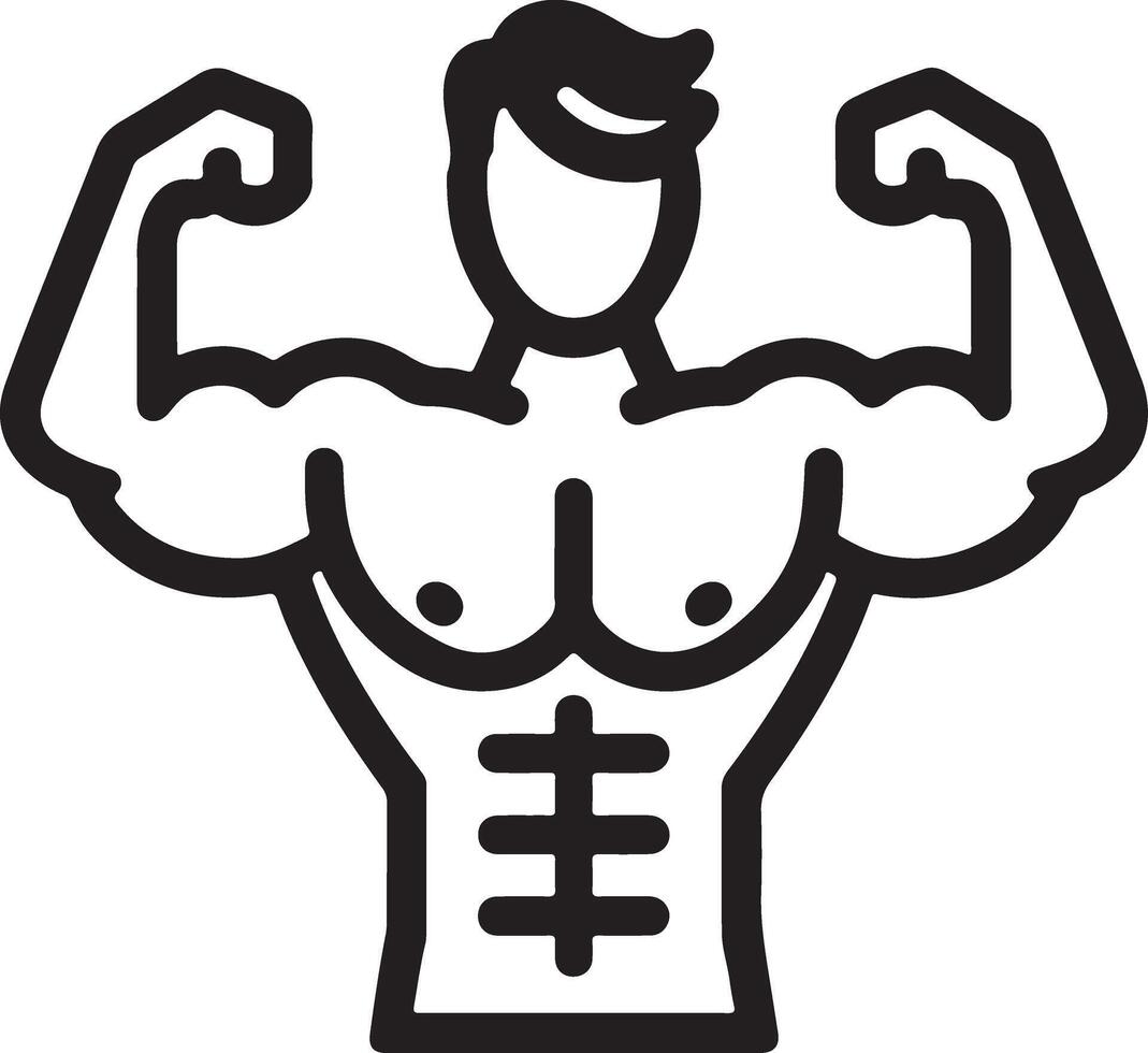 Body builder silhouette illustration vector