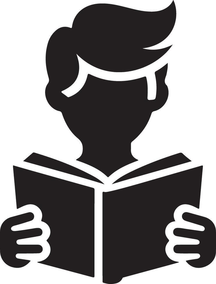 black man to read a book icon Stock Image vector