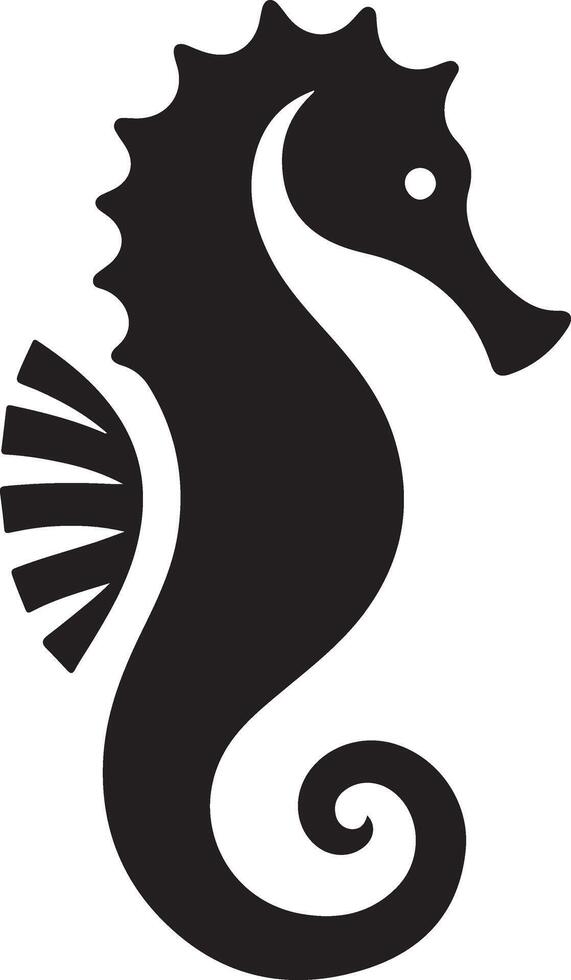 Silhouette of seahorse made in one color vector