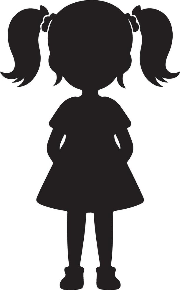 Little Girl Silhouette Art vector