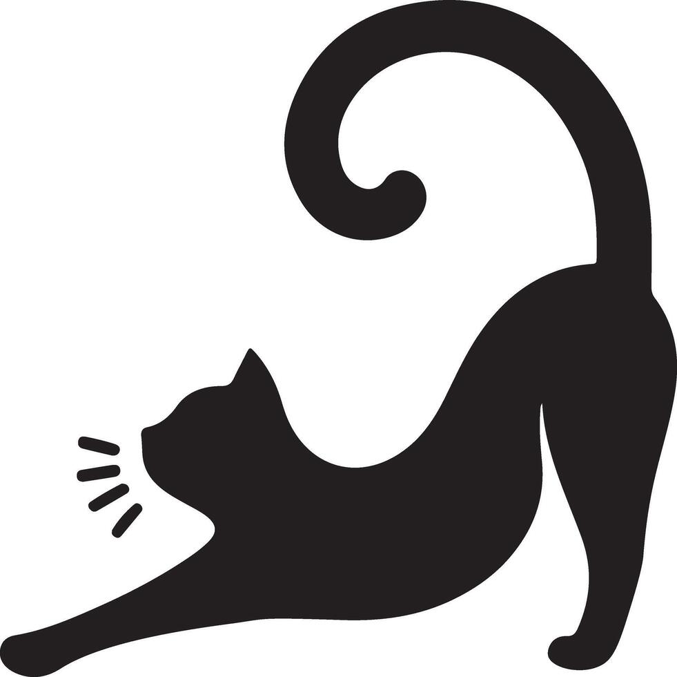 Cat Stretch Silhouette Royalty Photos and Stock Images vector