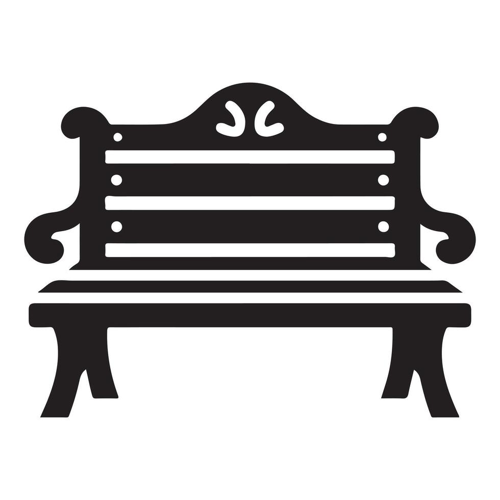 Garden Bench icon illustration. Garden Bench symbol isolated on white background vector