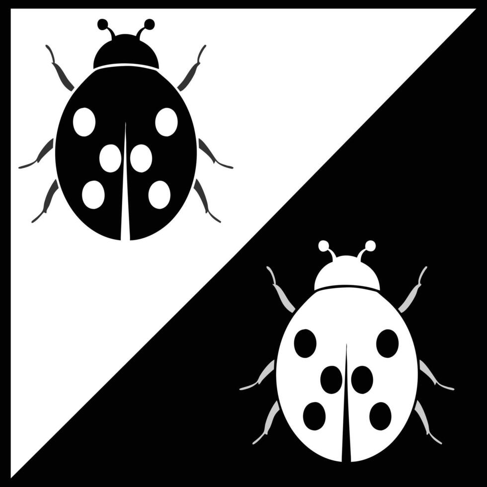 Ladybug Icon. Silhouette art design. vector