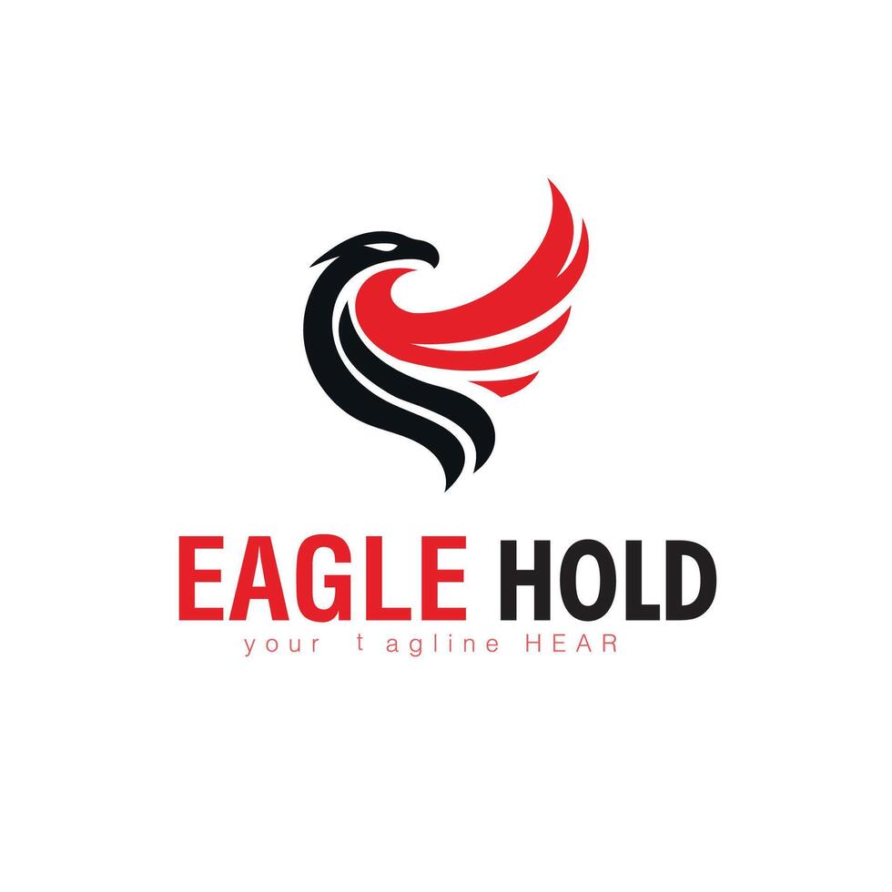 Modern Eagle Wing Logo Bold Red and BlacTemplate fork Professional Branding vector