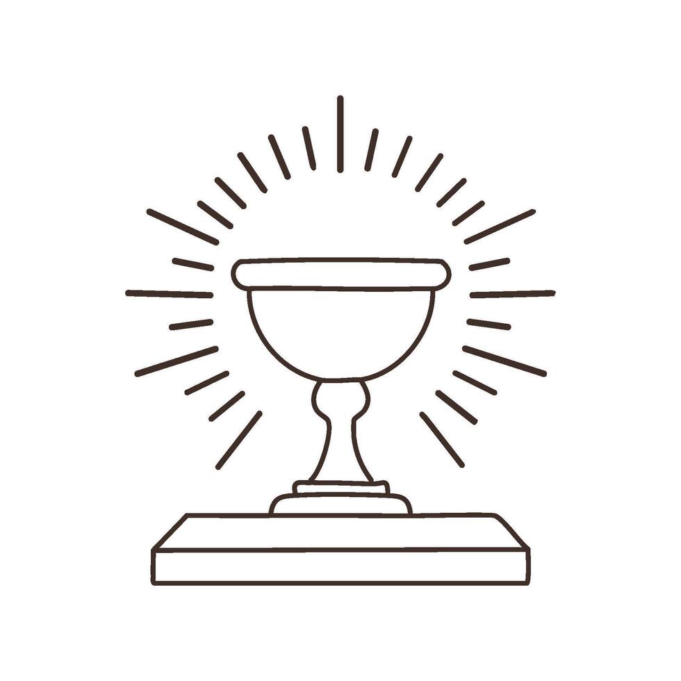 An elegant, minimalist chalice with smooth curves, standing alone in the center of a white background. vector